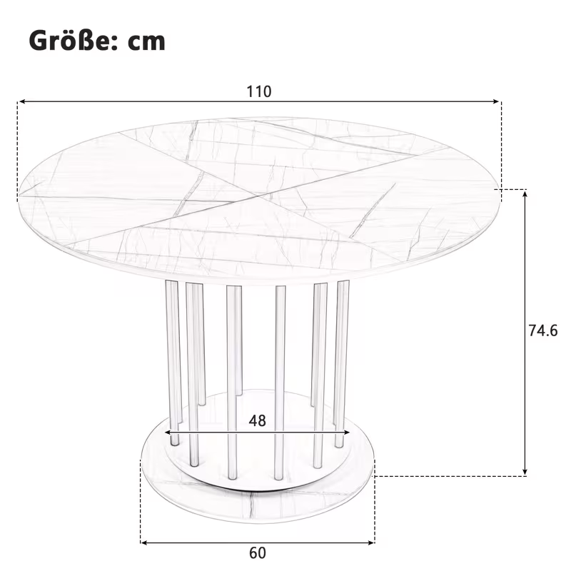 modern round dining saving for small spaces seats 2 easy table with sturdy metal frame ideal for apartments dining room living room contemporary decor furniture dining room table marblelook sleek furniture durable construction minimalist homes 3