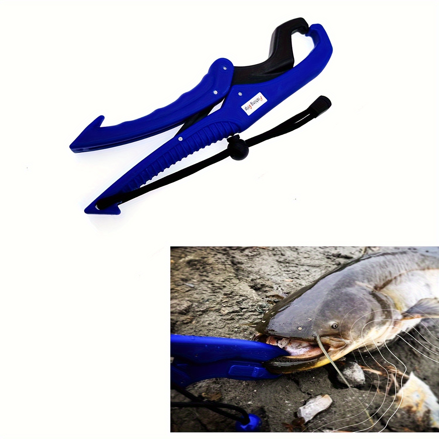 Outdoors Plastic Fish Lip Grip and Tape Measure for Saltwater & Freshwater  with Lanyard