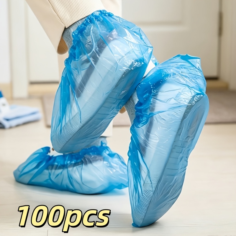 TEMU Lot de 100 protège-chaussures jetables , à poignet élastique, durables et résistants à l', protège-chaussures universels -poussière , , l'hôtel
