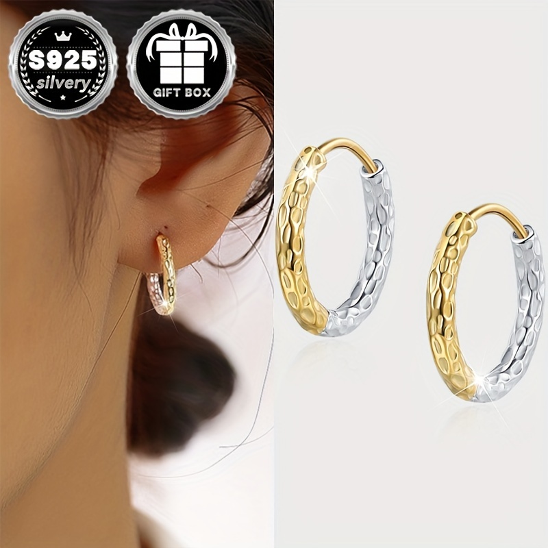 Stylish 925 Sterling Silver Earrings, Low Allergy, 2g