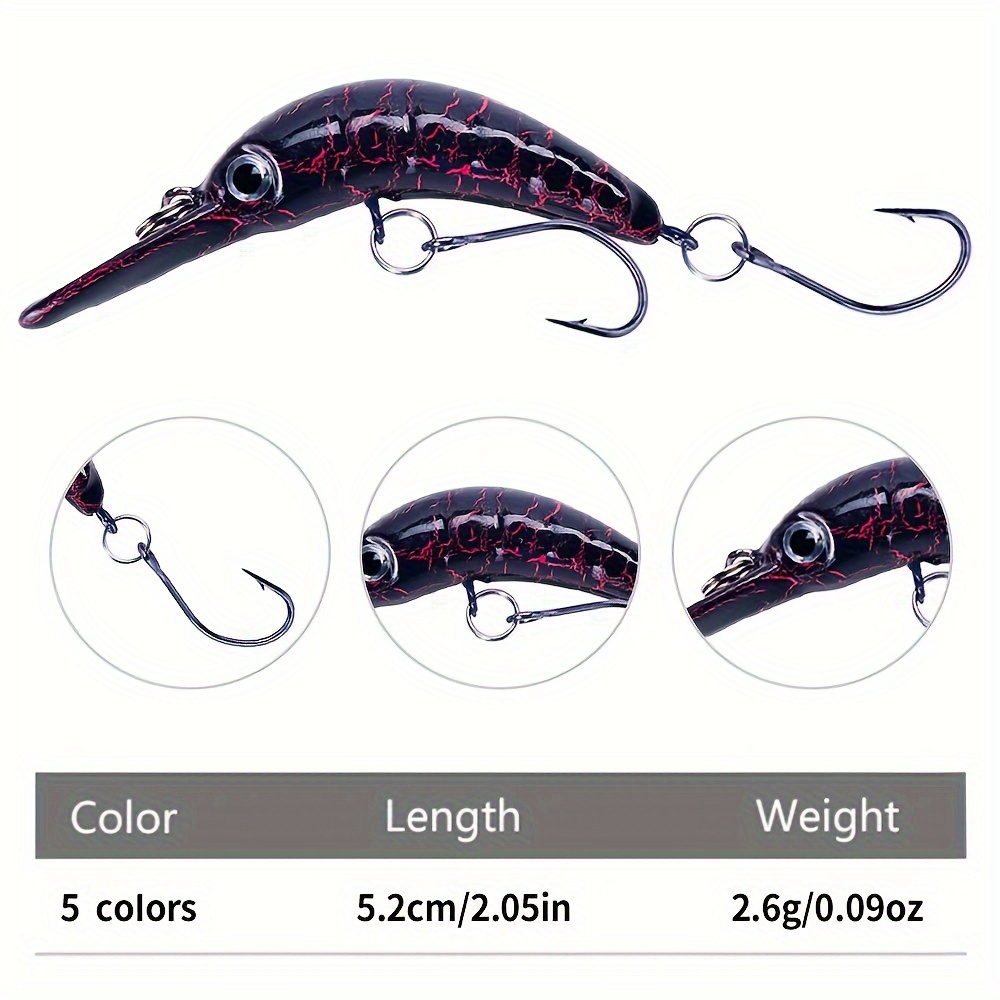 7.5cm/8g Saltwater Lure Fishing Gear Floating Bait Fish Three Hooks Tackle  2023