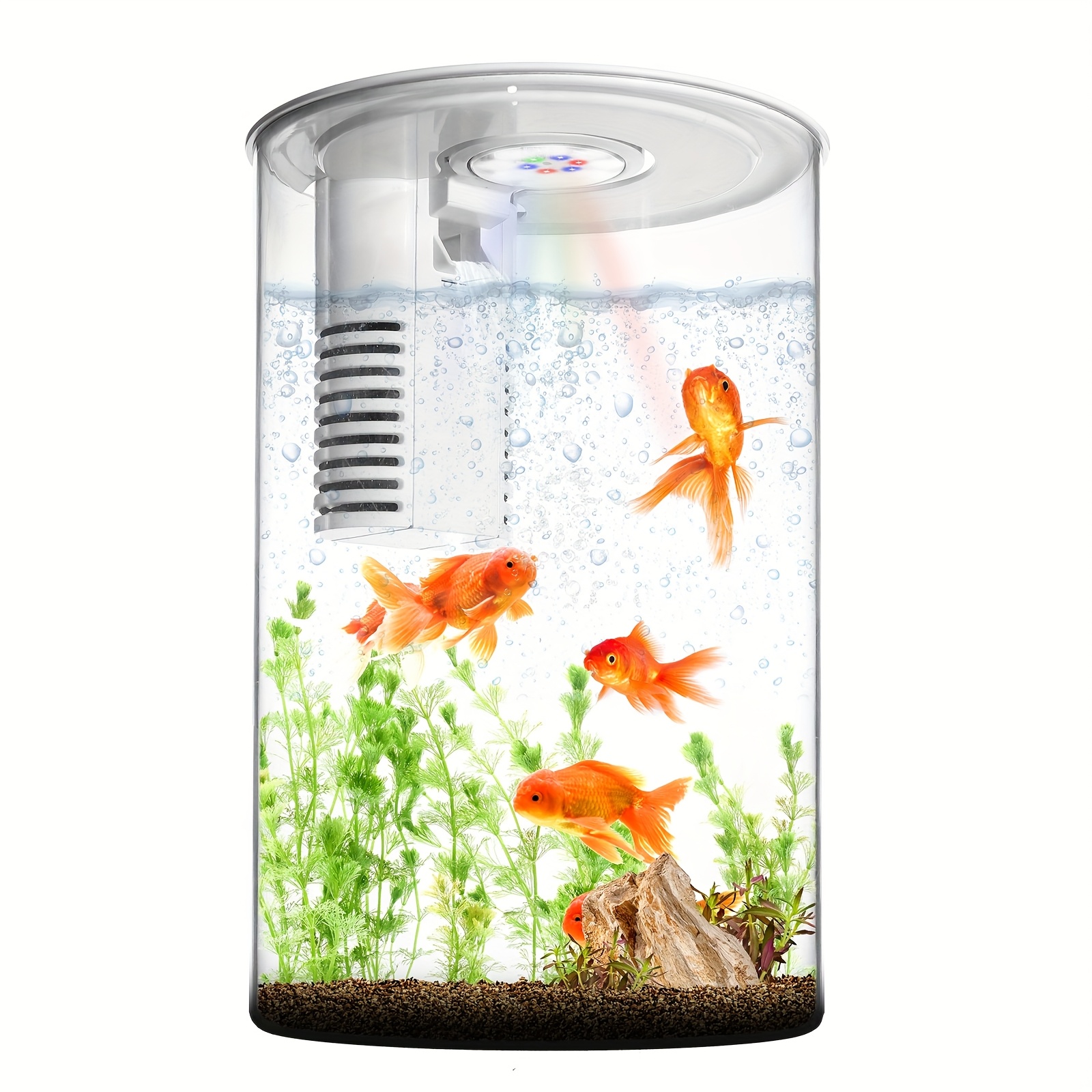 item picture 3 gallon self cleaning fish tank aquarium starter kit with led night   view desk fish tank with filter   color   for kids room decor small fish easy setup