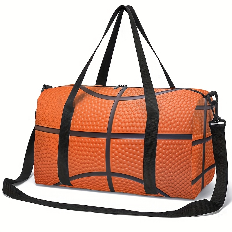 TEMU -Druckmuster Tragetasche, Einzelschulter-Gymnastik-Yogatasche mit Basketballs-Fußball-Design, Outdoor-Aufbewahrungstasche