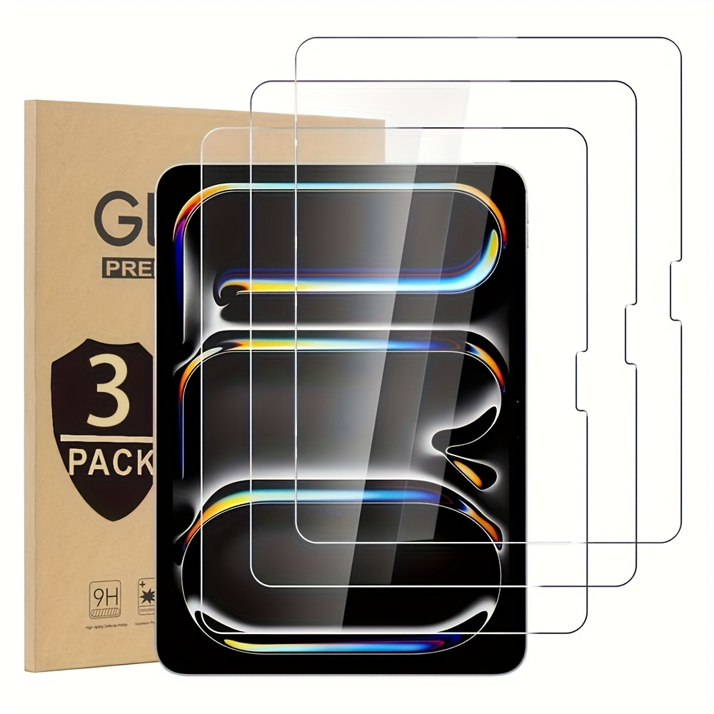 E-shop 3er-Pack Schutzfolien aus gehärtetem Glas, passend für iPad 13 11 2024 M4 11 13 2024 Air 5 4 Pro 12.9 11 Film