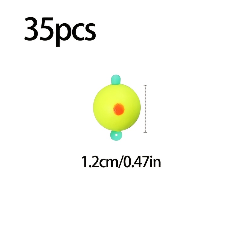TEMU 35pcs Spherical Pop-up Floating Beads, Fishing Beads With Positioning Tail Fins, Lift Hook Off Bottom Design, Carp Hook Rig Building Components,