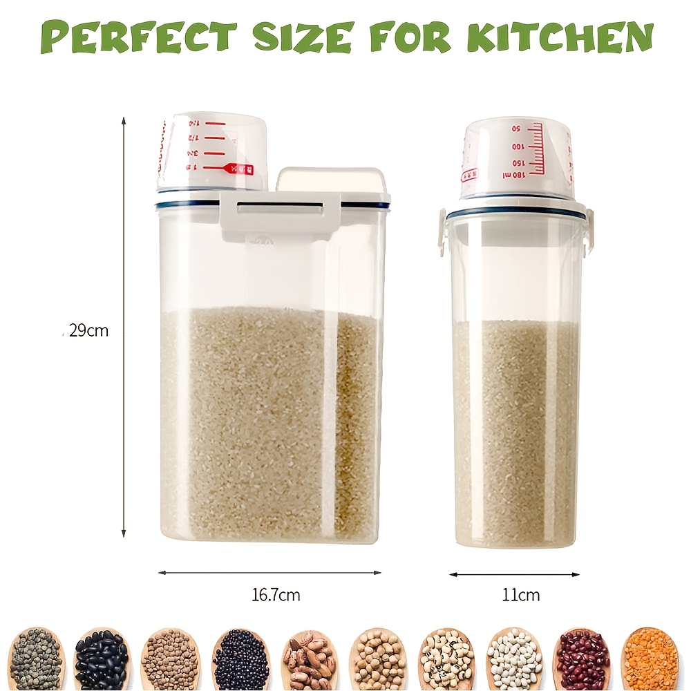 New Rice Container Cereal Storage Container, 4pcs 2.27KG