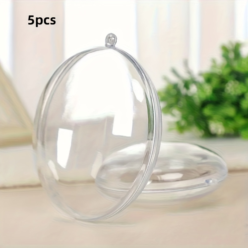 TEMU 5pcs, Opening And Closing Plastic Flat Balls, Christmas Hanging Balls, Window Decoration Hanging Balls, Christmas Tree Decoration, Christmas