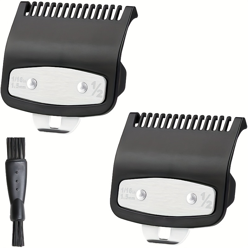 2pcs Black 1.5mm Suitable Accessories Limit Comb With 1 Cleaning Brush Hair Limit Comb