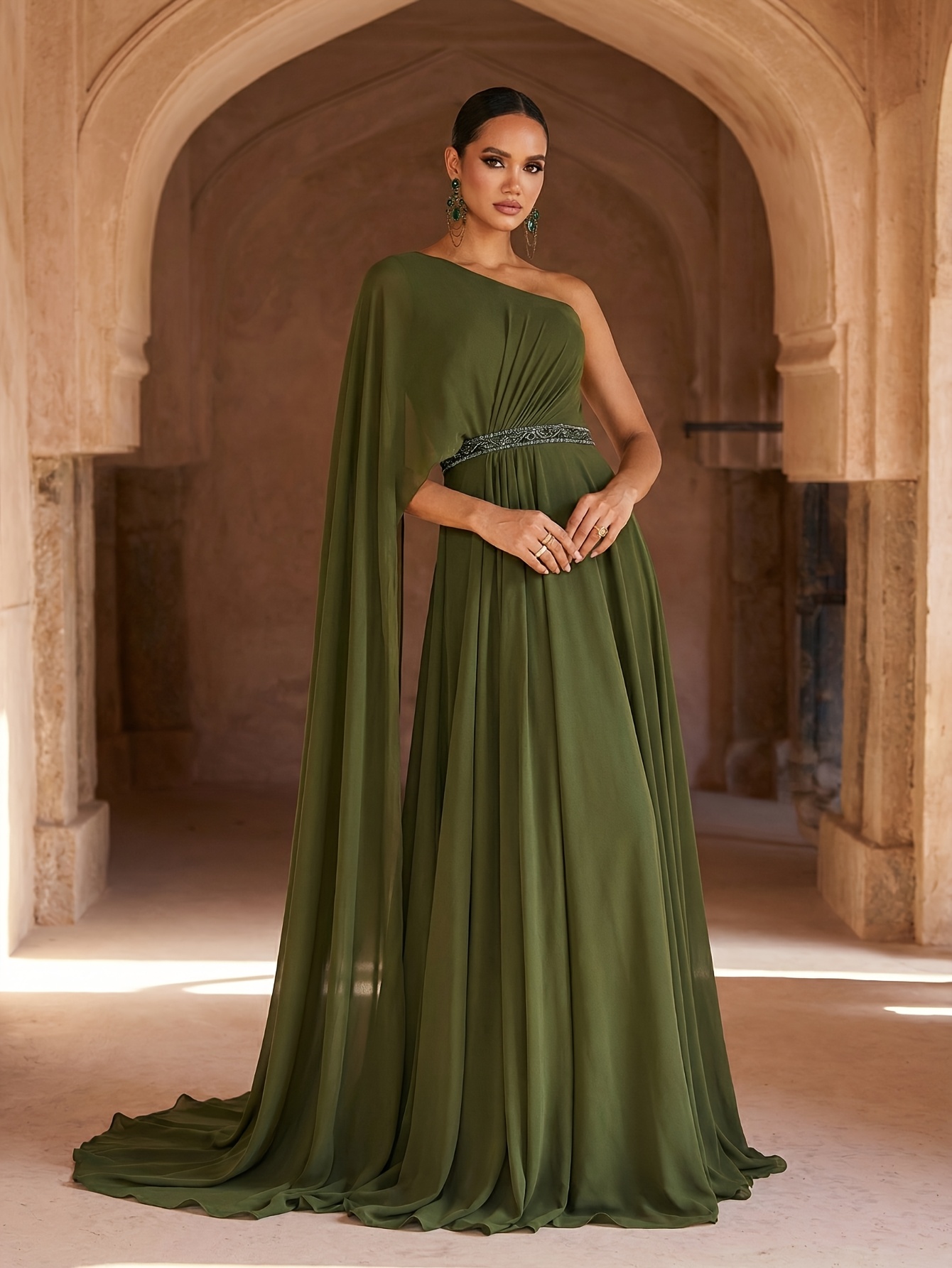 elegant cape dress long - United Kingdom