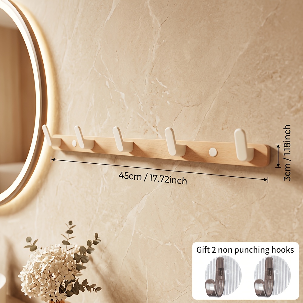   wood wooden clothes hook door back hat hook wall mounted wall hook over door hanger entrance hall clothes rack wall mounted bag key hook