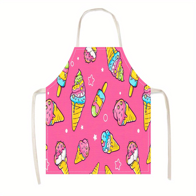 TEMU 1pc/appliances Kitchen Cooking Personality Ice Cream Style Work Clothes Household Apron