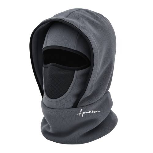gorro con capucha para otoño e invierno, unisex, con forro polar, diseñado para protección facial y de cuello