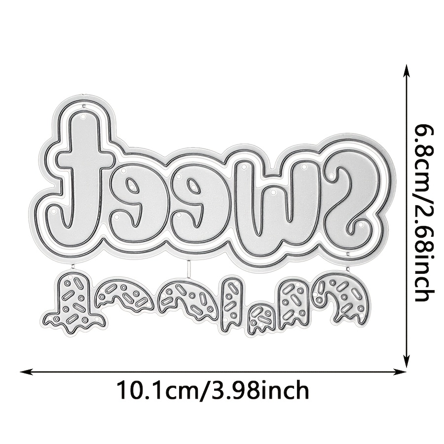 TEMU 1pc "sweet" Word Metal Cutting Die, Suitable For Paper Card Making, Scrapbooking Diy Card Albums, And Handicraft Decorations. Die Is Used For