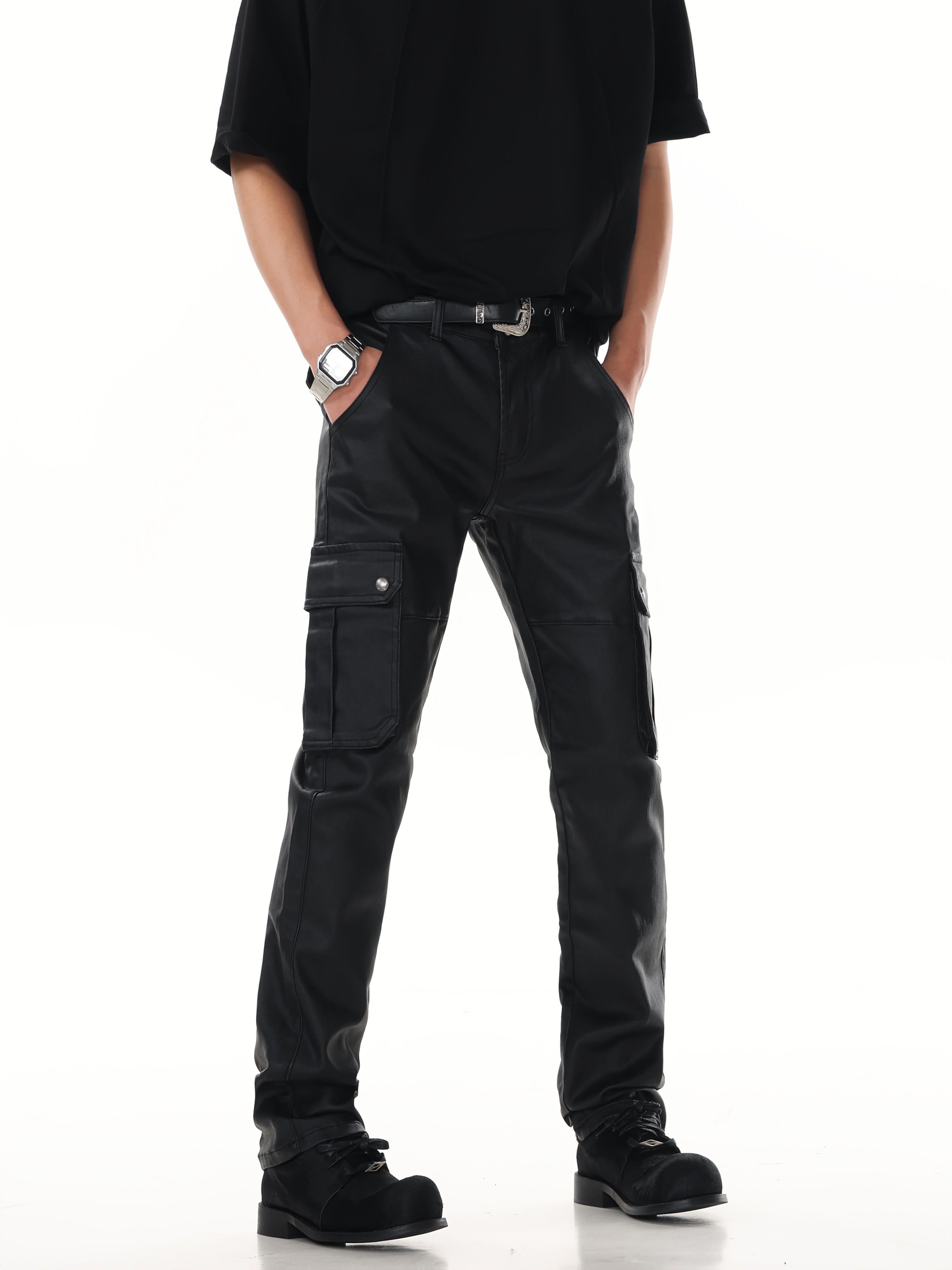 Workwear Trousers Next Pu Trousers Workwear-look Faux Leather