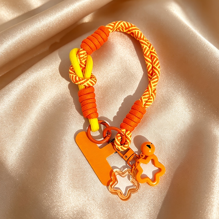 TEMU 1pc Dual-function Short Wrist Strap | Anti-loss Phone Lanyard With Star Pendant Decoration, Suitable For Outdoor Hiking, Unisex