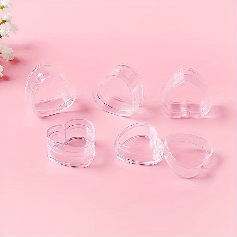 

20pcs Heart-shaped Plastic Cosmetic Jar Set - Refillable Travel Containers For Lip Balm, -