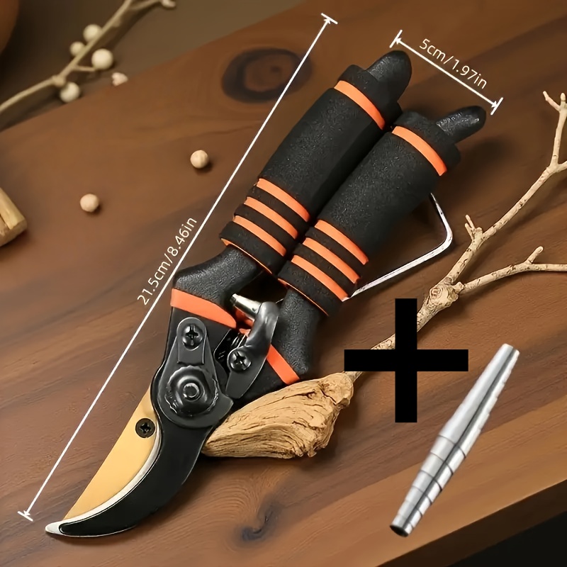 E-shop 2er-Set enthält eine Gartenschere Zubehör, Professionelle Gartenschere aus Titanlegierung mit langlebiger Feder – Ultrascharfe, rostbeständige