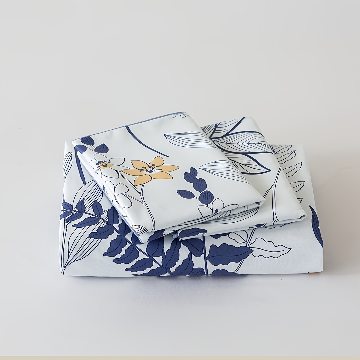 Image of Plant Floral Pattern Duvet Cover Set, 100% Polyester 3pcs, 1pc Duvet Cover With Zipper And 2pcs Pillowcases, Bedroom Bedding (pillow Inserts And Duvet Insert Not Included)