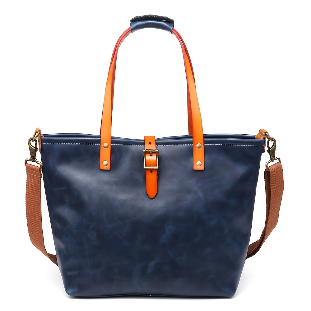 ビジネス マグネット トートバッグ メンズ　ショルダーバッグ 大容量 通勤 牛床革 ハンド  斜めがけ ネイビー色 06 商品詳細 0