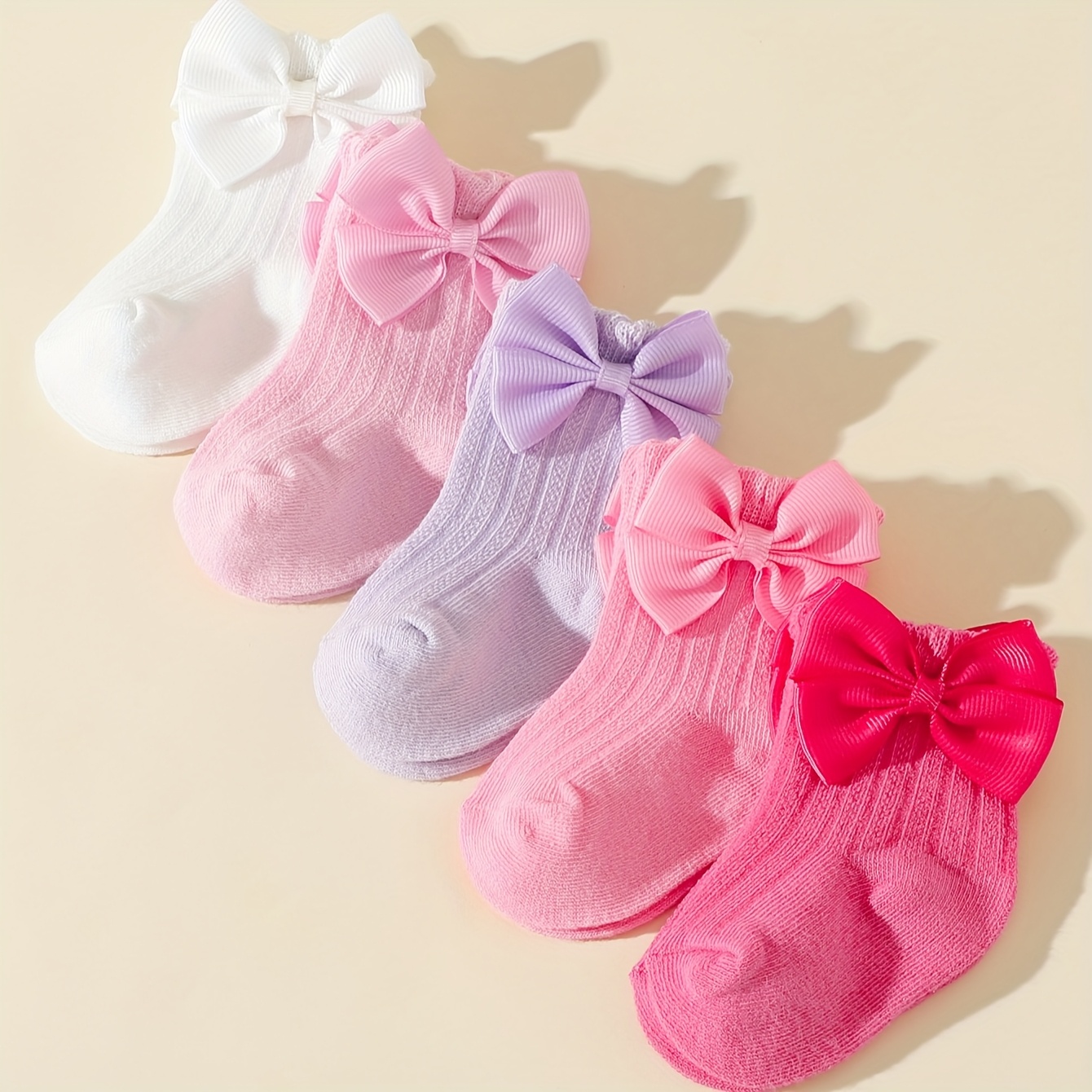 1 Pair/5 Pairs of Cute Bow Bubble Mouth Princess Socks for Spring And Autumn, Suitable for Birthday, Holiday, And First-Year Gifts