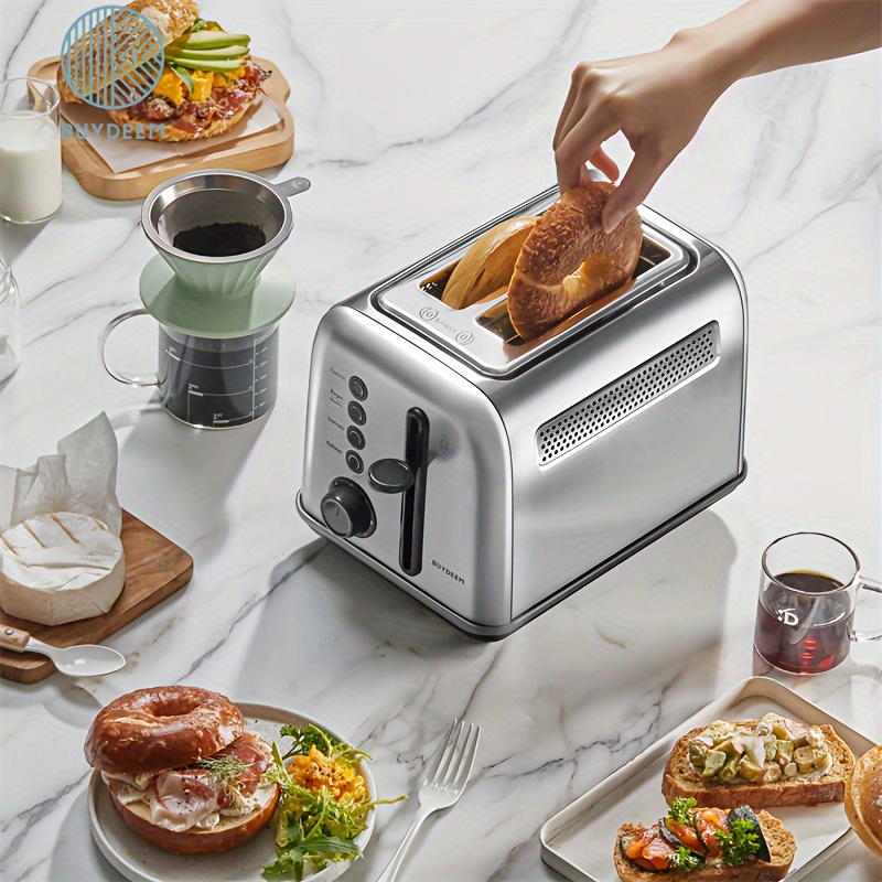 

Buydeem 2-slice Toaster, Extra Wide Slots, Retro Stainless Steel With High Lift Lever, Bagel And Muffin Function, Removal Crumb Tray, 7-shade Settings, Stainless Steel Dt620 - 1pc