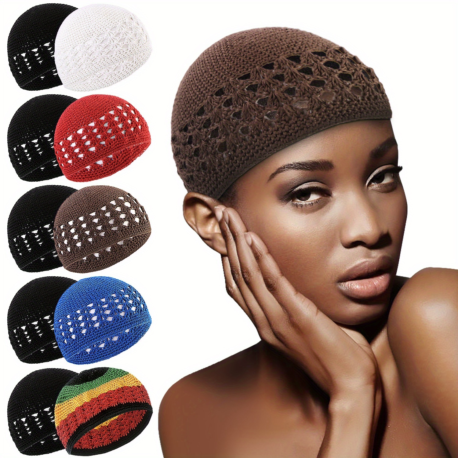 Crochet Beanie Hat Kufi Crochet Pattern 4-pack Unisex Crochet Kufi
