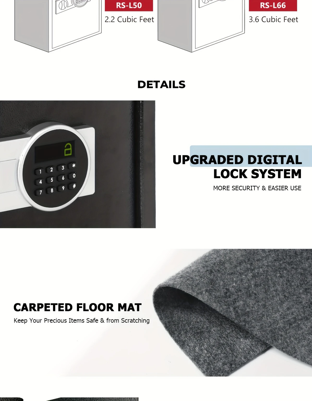 a heavy duty fireproof with a golden bag a safe with a password lock and key lock suitable for storing cash documents and black details 2