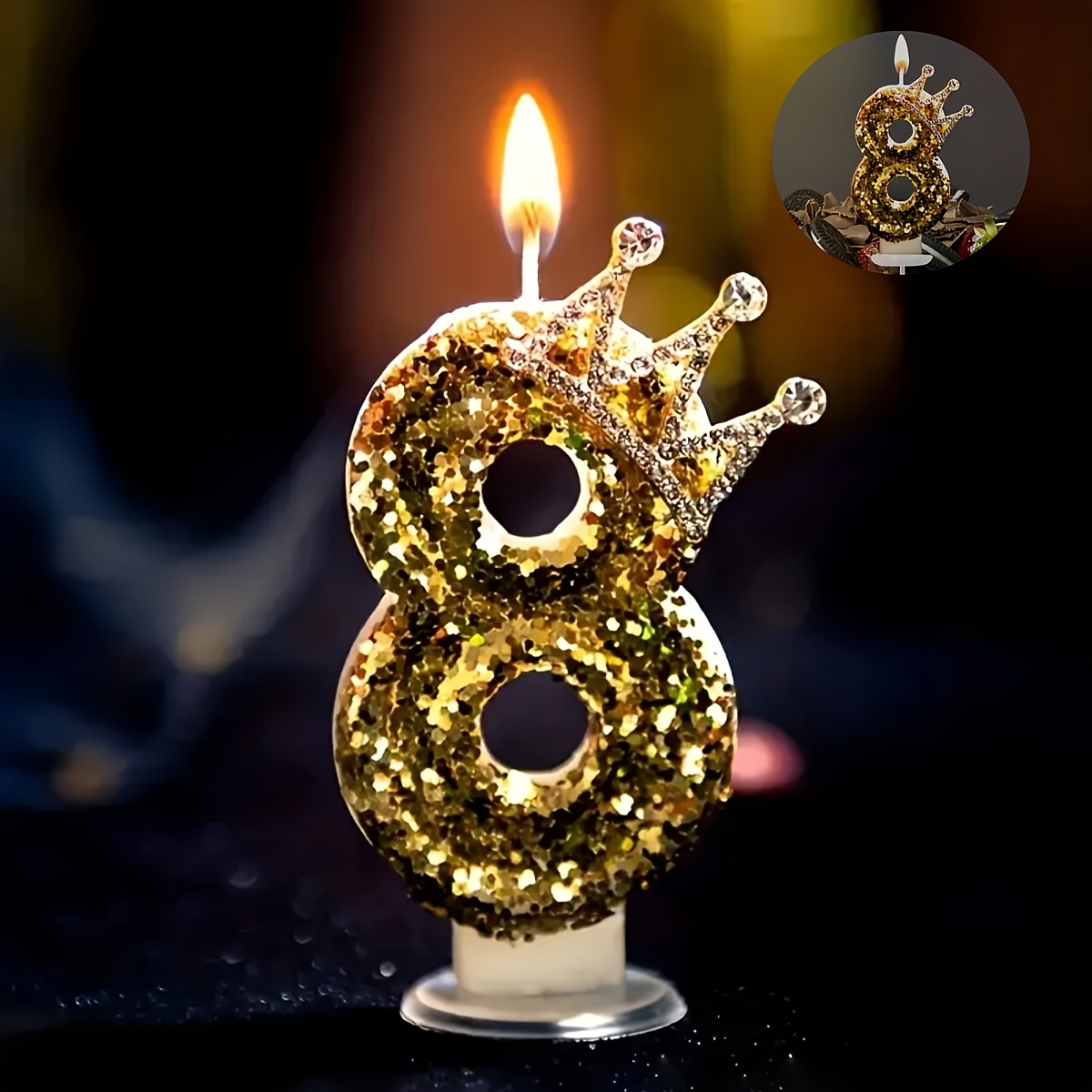 neue goldene kronenförmige   mit diamantverzierungen und zahlen 0-9,   für kuchendekorationen, geburtstagsfeiern und die schaffung einer festlichen atmosphäre. ideal für abschlussfeiern, vatertag, muttertag und themenveranstaltungen.
