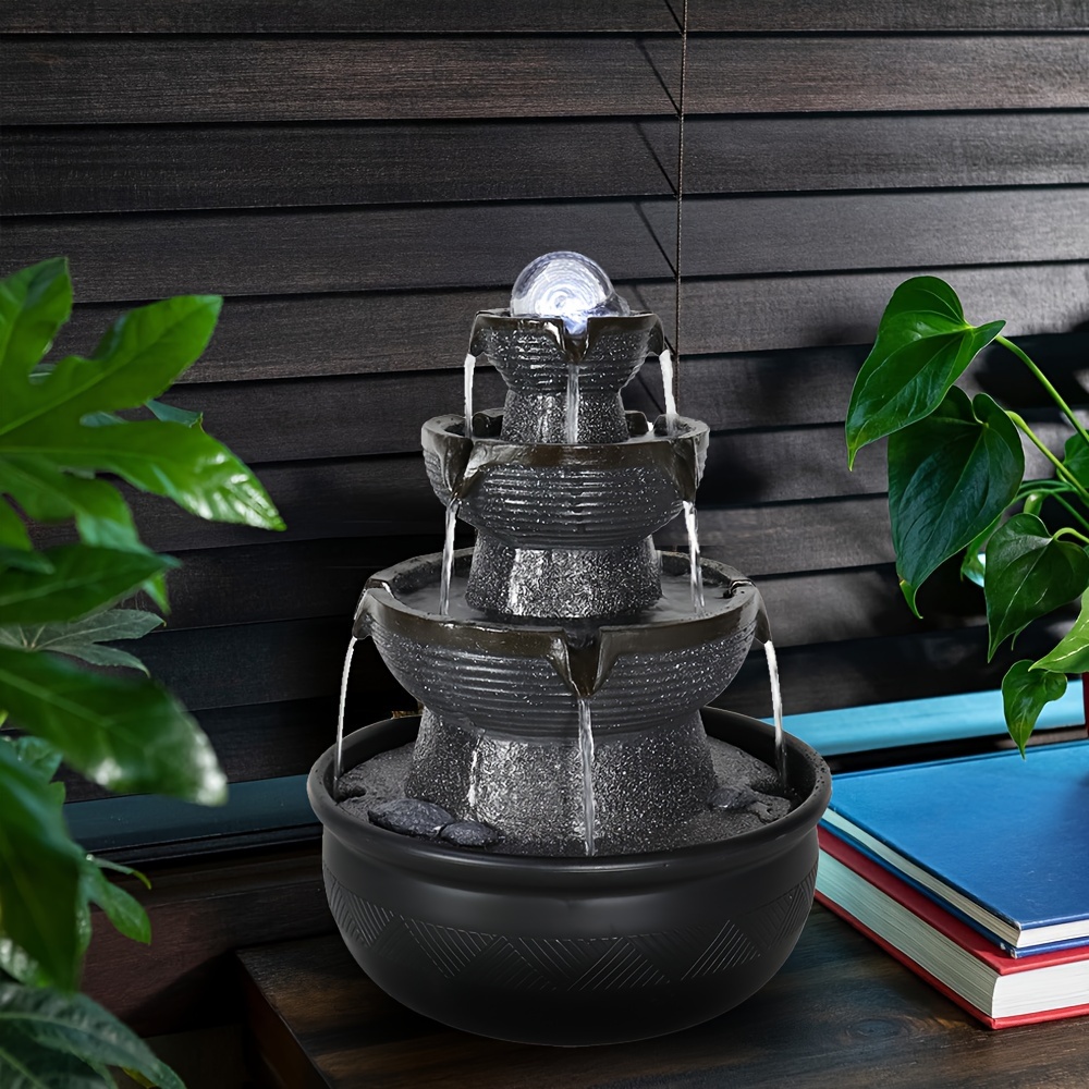 Aura Meditation Fountain with shops 3 Tiered LED Waterfall