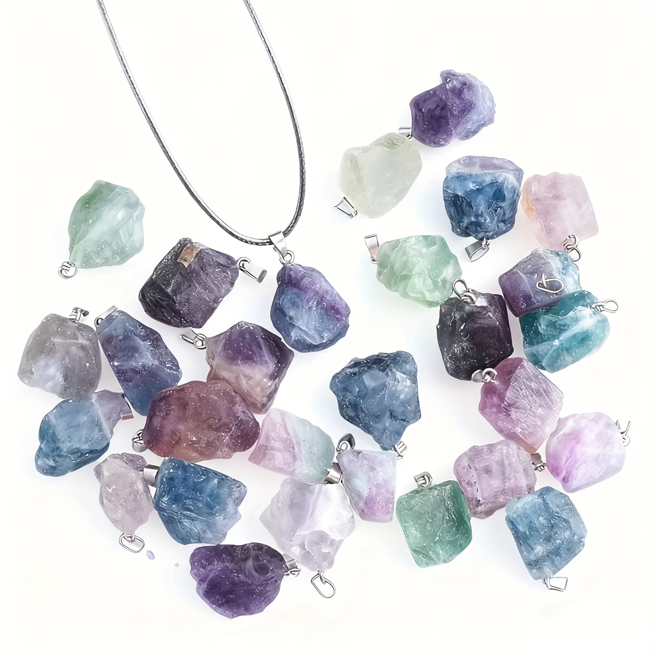 TEMU Juego de 10 piezas de en , piedra , colgante de paisaje natural, fabricación de joyas, collar adecuado para uso diario, regalos de vacaciones,