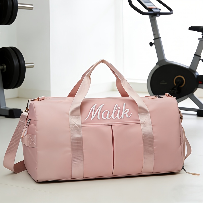 TEMU Name Customized Fitness Bag Female Embroidery Letter Customized Personality Creative 1pc Customized Bag Large Capacity Lightweight Crossbody