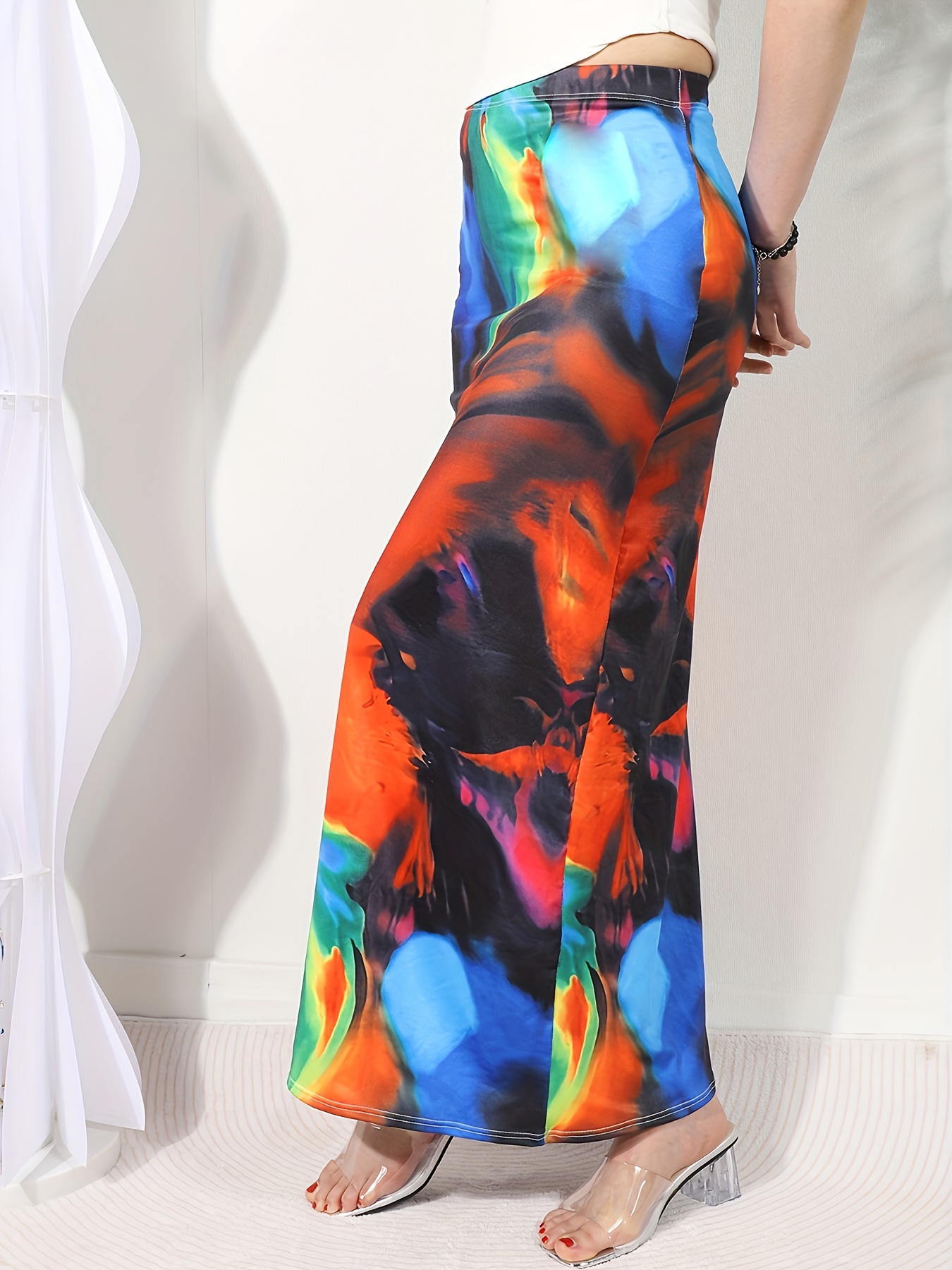 bsq311 womens tie dye pencil skirt vibrant abstract print Temu