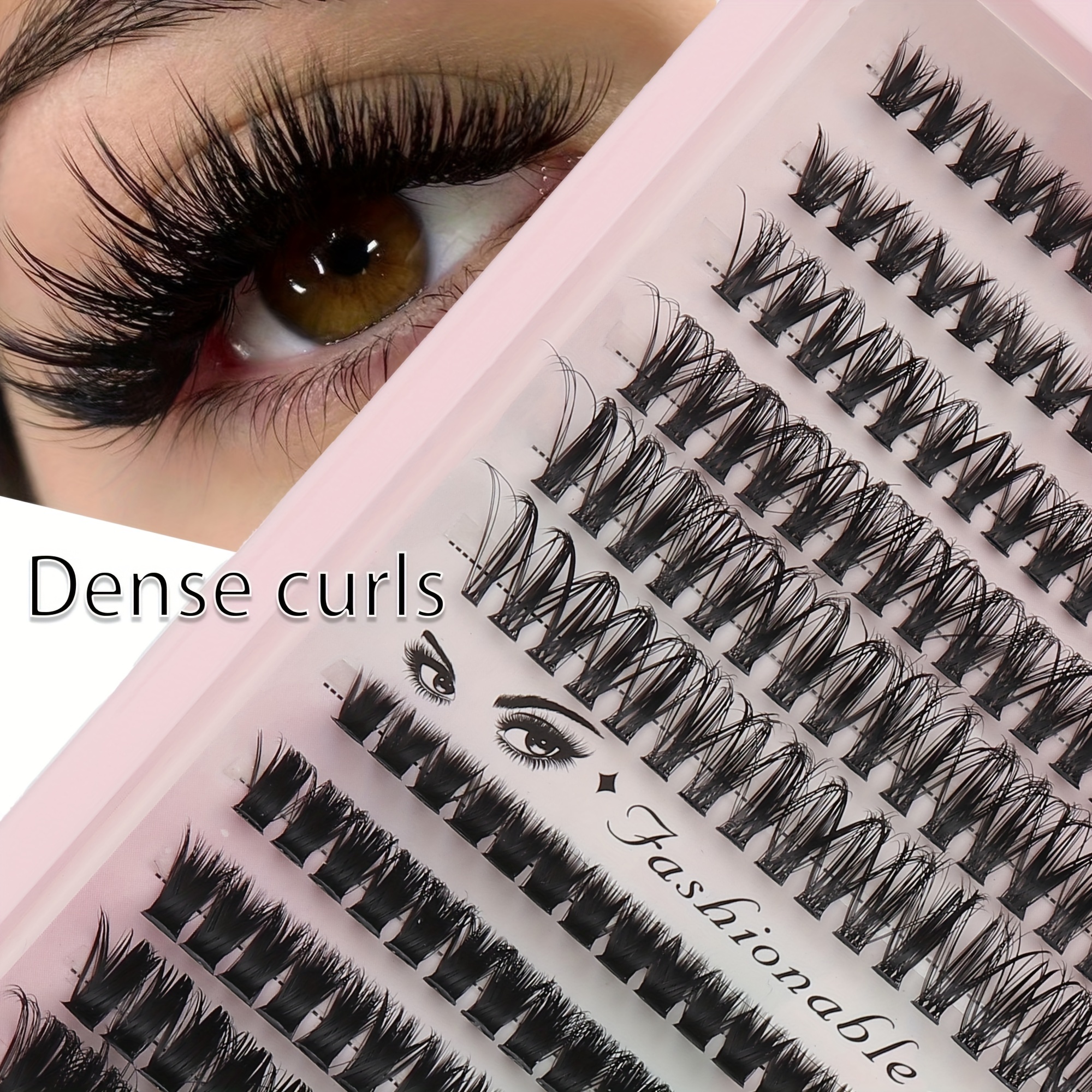 

Russian Dd Fluffy Cat Eye False Eyelashes - Extra Thick 0.05mm D Lashes, Reusable Individual Cluster Lashes, Mixed Lengths 10-18mm, Professional Makeup Tools, Ideal For Beginners - Single Pair