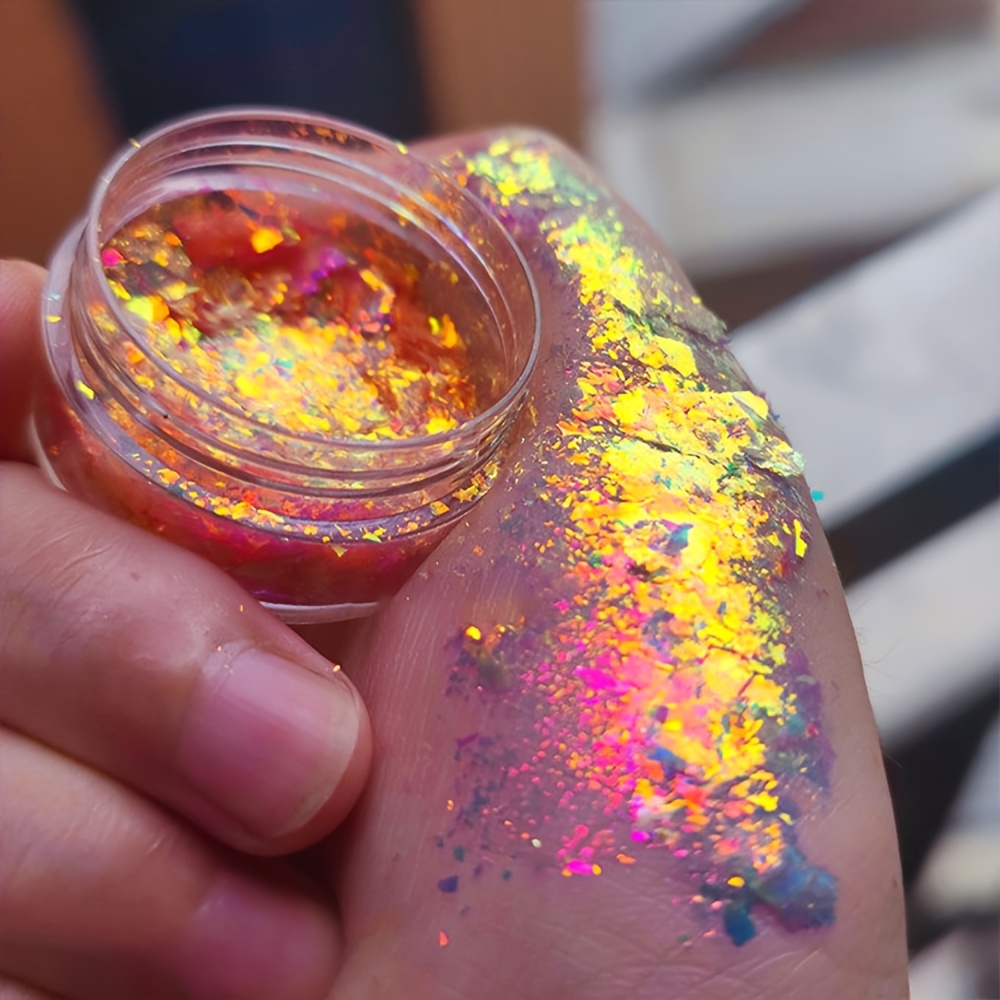 1pc Holographic Nail Glitter Flakes - Iridescent Chameleon Mermaid Glitter Sequins For Acrylic Nails, Resin Art, Makeup