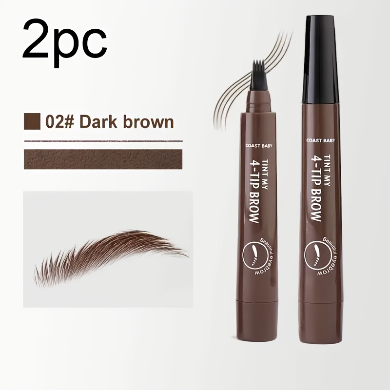 2pcs Four-pronged Eyebrow Pencil With The Texture Of Natural Hair, Allowing For Smooth Application And Natural Coloring. It Well-, Wild Brows Without The Need For Repeated . Set, Waterproof
