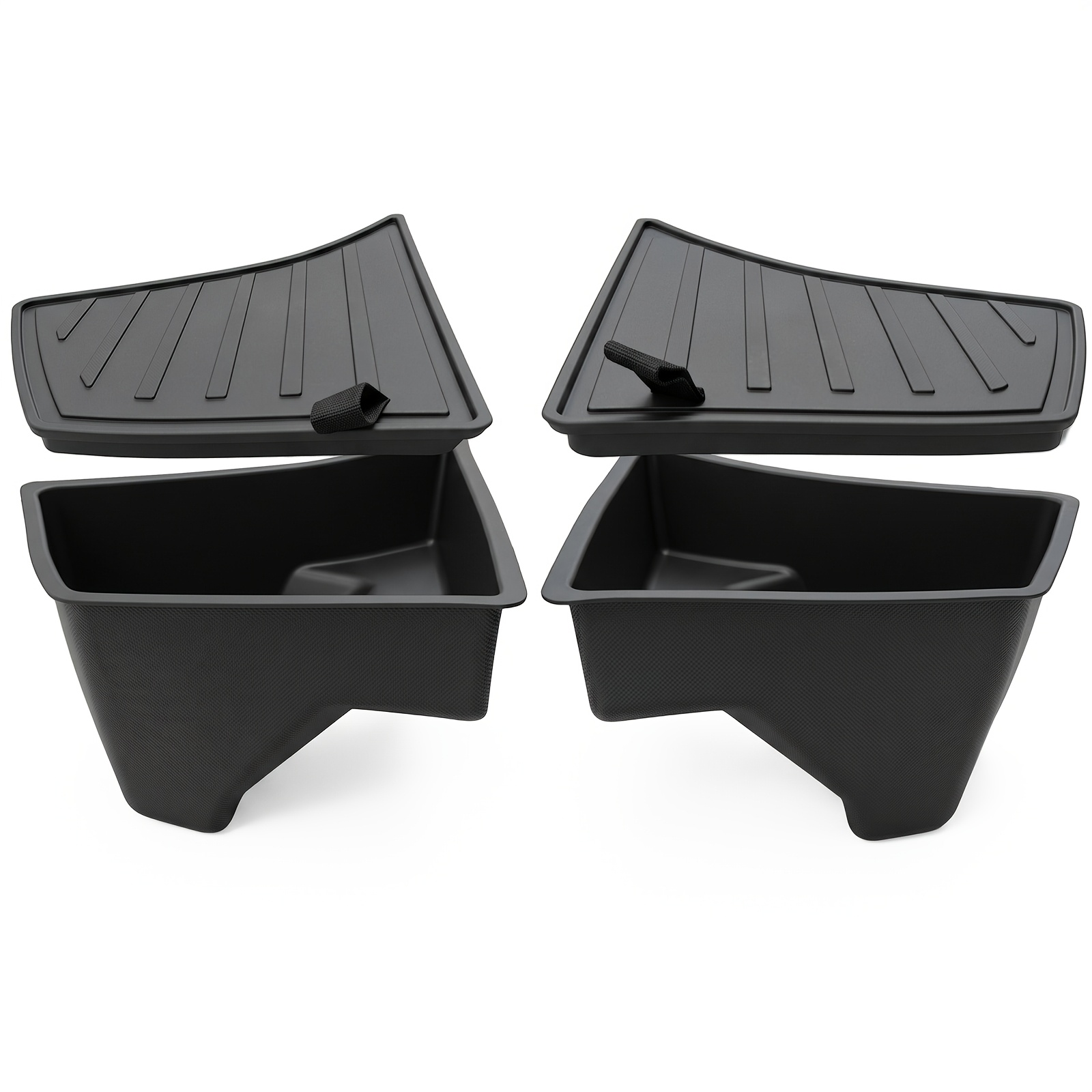 TEMU Tpe Trunk Organizer Bins For Model 3 Highland 2024-2026, Fit Rear Side Storage Box With Carpeted Lid, Waterproof Durable Cargo Additions Keep