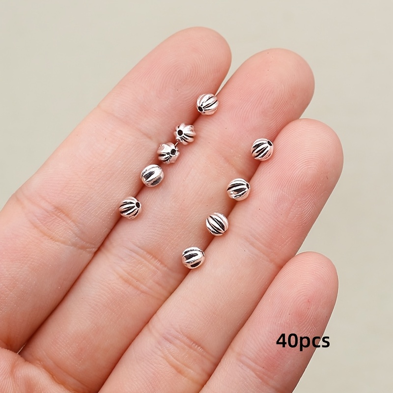 TEMU 40pcs Perles Charme Citrouille, Perles Lâches à Petit Trou de 4mm pour la Fabrication de Bijoux DIY - Perles d'Espacement en Alliage de pour