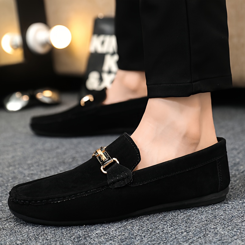 A Set of Stylish, Single-Color Luxury Casual Shoes for Men, Featuring a Round Toe And Flat Design, Comfortable Slip-On Style, Suitable for Different Events