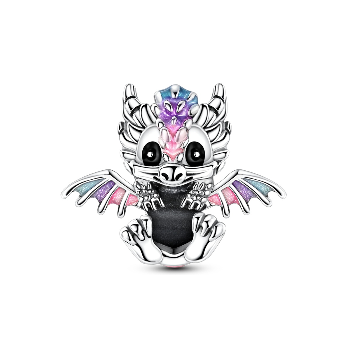 Image of Cute Dragon Holding Charm Pendant Fits Original Bracelet Necklace, Fantasy Gift For Dragon Lovers (mythical Theme)