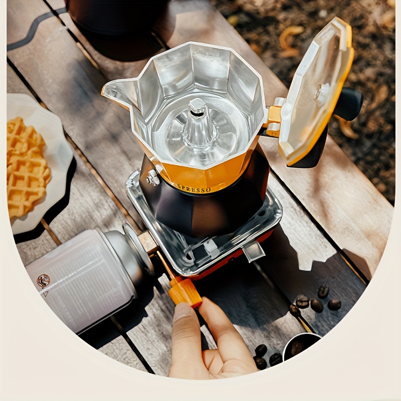Cafetera, cafetera italiana Moka Pot de 6 tazas/10 onzas para estufa de  café expreso para estufa de gas o cerámica eléctrica, para camping, manual  de