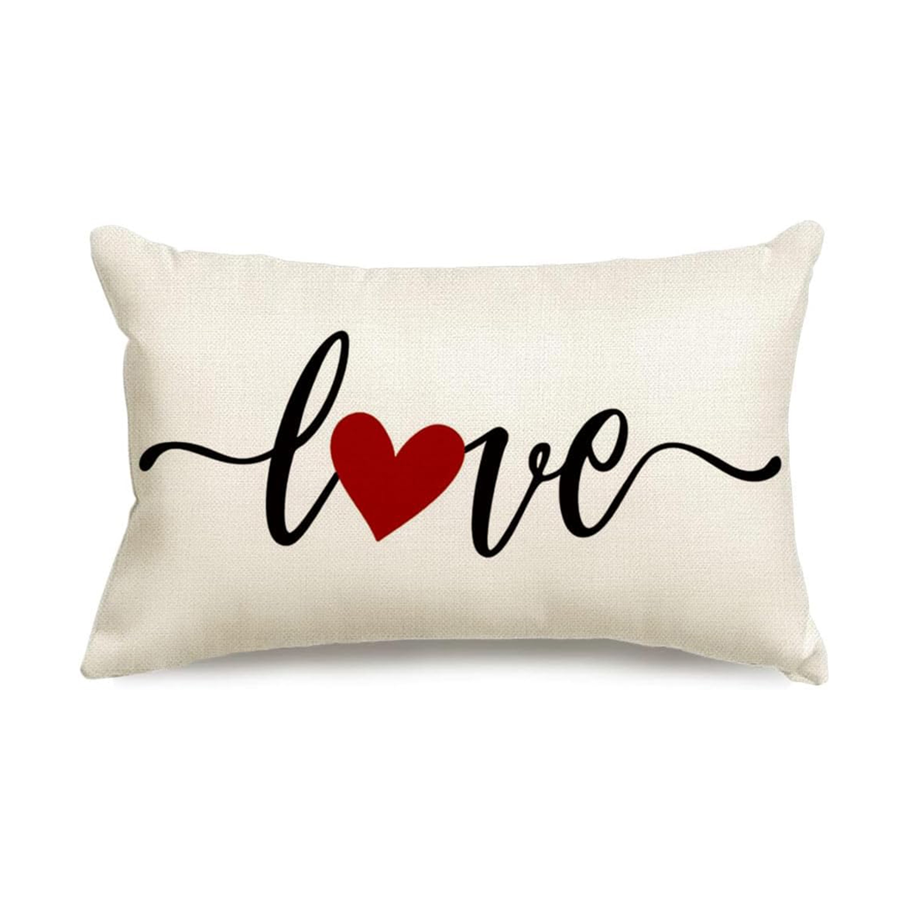 

Contemporary Polyester Lumbar Throw Pillow Cover 12x20 Inch - Valentine's Day Decor, Machine Washable, Zipper Closure, Love For Home Couch Decorations (single Side, No Insert)