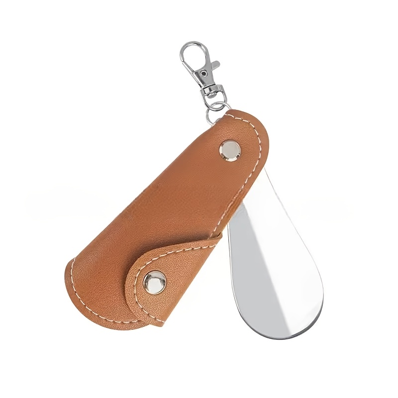 TEMU 1 Portable Mini Shoehorn, Foldable And Lightweight, Suitable For Home And Travel Use, Perfect Gift, Stylish And Portable Design | Durable Metal