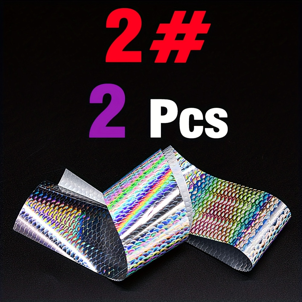 TEMU 2 Packs Iridescent Lures - Laser-reflective, , 3.99x49.78cm - Fishing, Fishing Lures, Vibrant Fishing Lures, Durable Fishing Lures