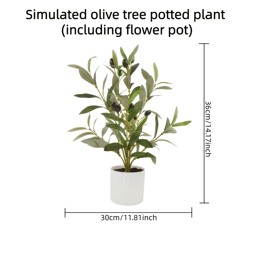 Image of 1pc, Desktop Bonsai Decoration, Artificial Olive Tree Potted Plant, Use, Used For Living Room, Bathroom, Bedroom, Office Desktop Windowsill Shelf Placement Decorative Bonsai, Wedding, Housewarming