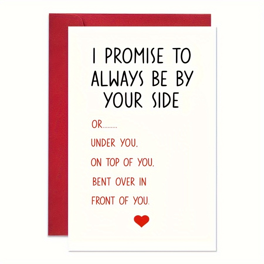 

Romantic Anniversary Card, "i Promise To Always Be By Your Side" Quote, Love Message, Couple's Gift, 4x6 Inches, Red Envelope Included