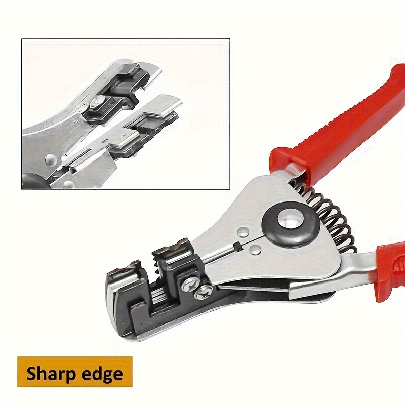 

Professional Red-handled Cable Stripper With Automatic Blade Adjustment - Steel Construction, Polished Finish, And Anti-contamination Design