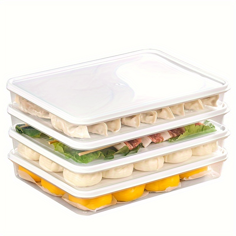 Fridge Organizer Plastic Storage Box Container With Lid Freezer Safe Rectangular Microwave Container Airtight Kitchen Transparent