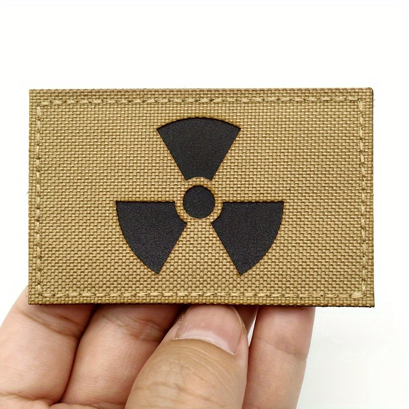 1pc Of Ir Reflective Patches Featuring A Creative Radiation Symbol Design, Equipped With A Tactical Applique And Hook-and-loop Fastener For Durability And Easy Attachment