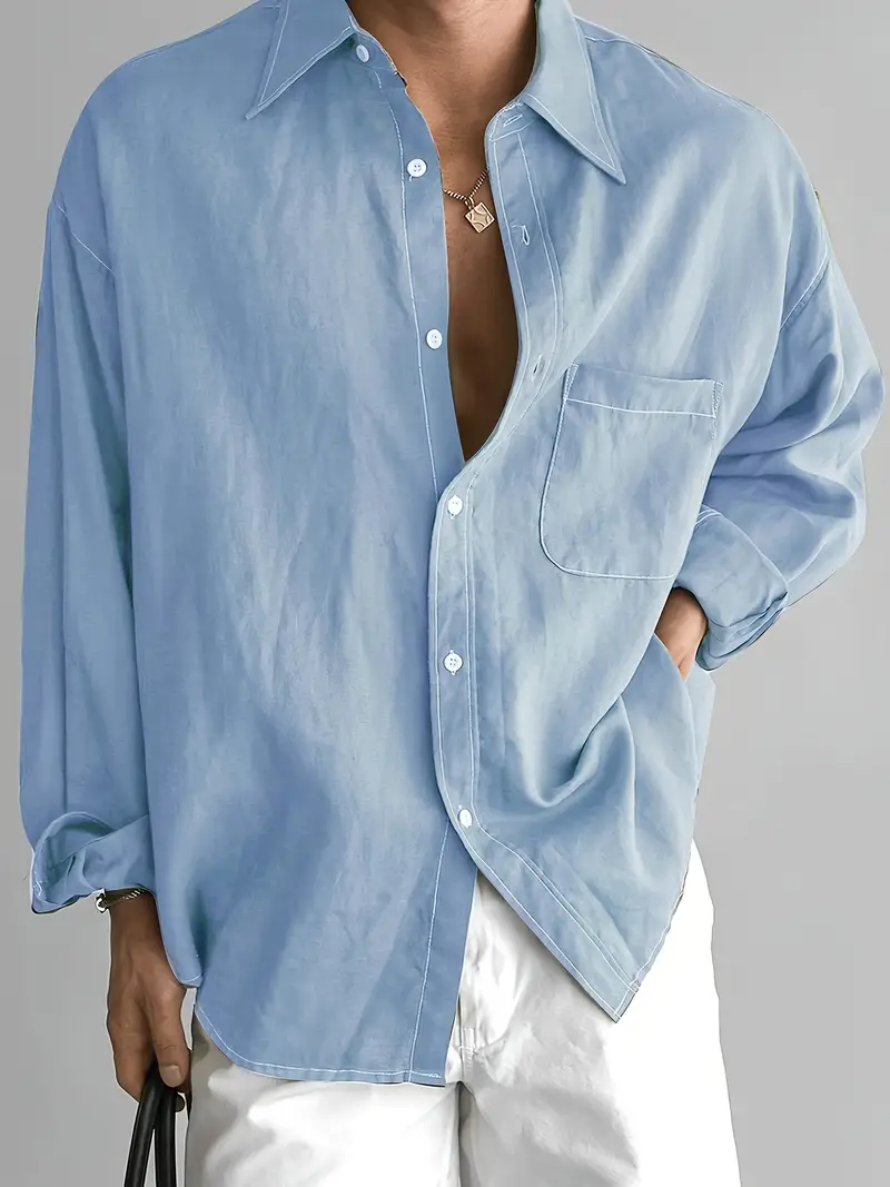 mens olive green white contrast dress shirt classic collar h size fit long sleeve button up button collar shirt for business casual outdoor casual attire machine washable formal blouse Product details 1