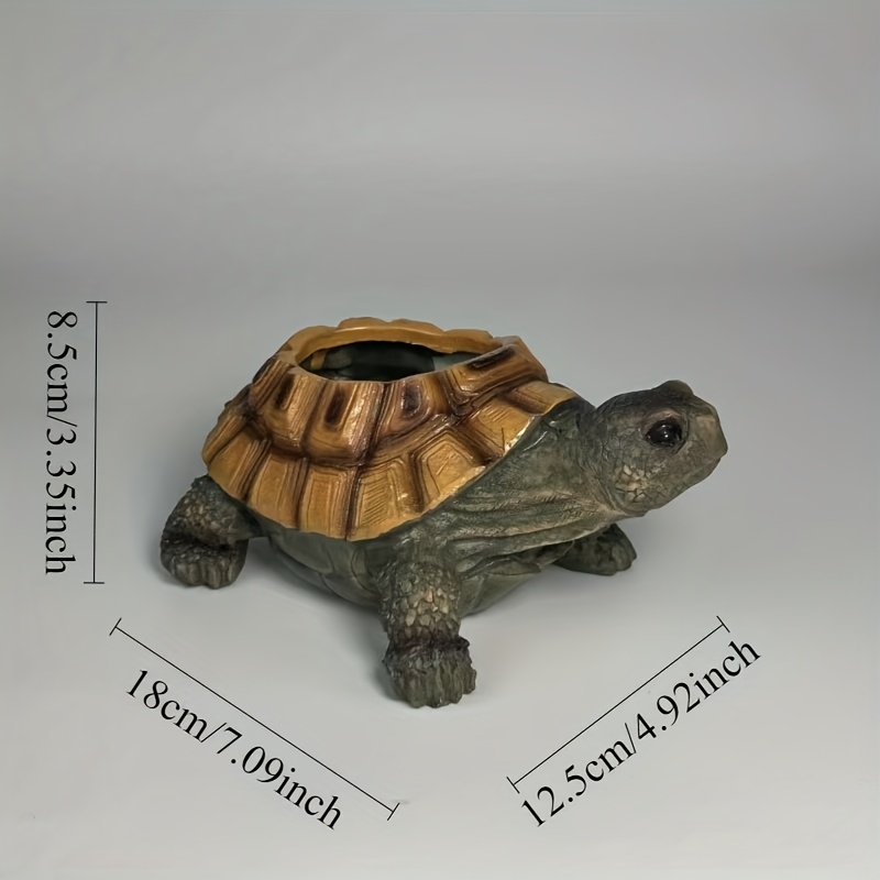 1pc Macetero en Forma de Tortuga para Suculentas - Maceta de Resina para Cactus y Suculentas, Decoración Animal para Hogar o Patio, Regalo Ideal para Aficionados a la Jardinería, Presente para Fiestas (No Requiere Electricidad)